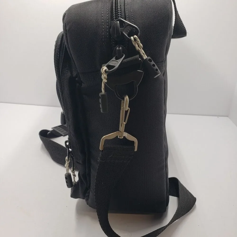 Vintage LL Bean Black Padded Laptop Messenger Bag Briefcase Satchel Multi Pocket